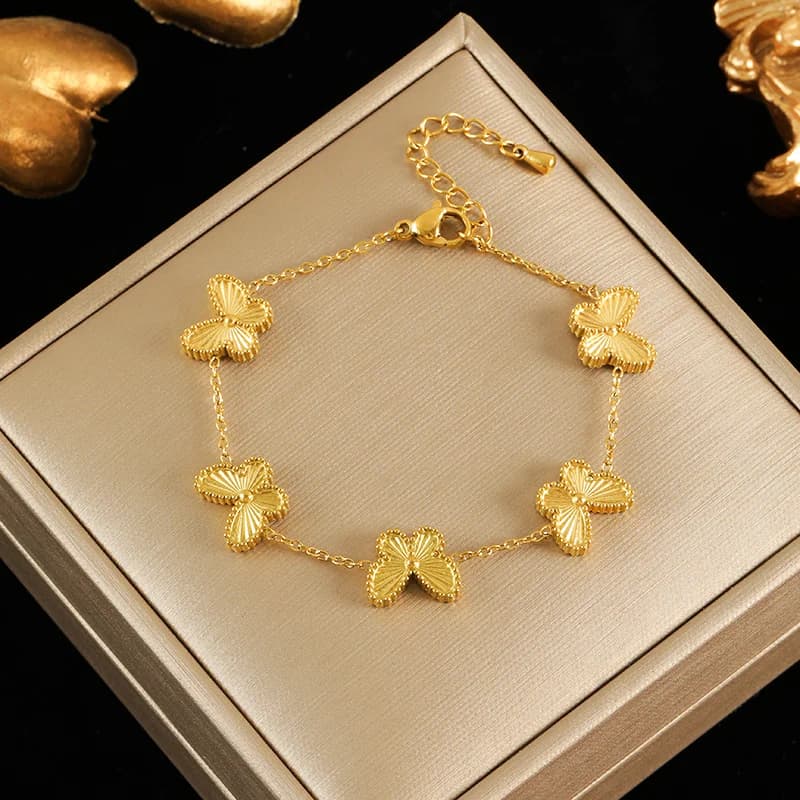 Cubic Zirconia Butterfly Chain Bracelet