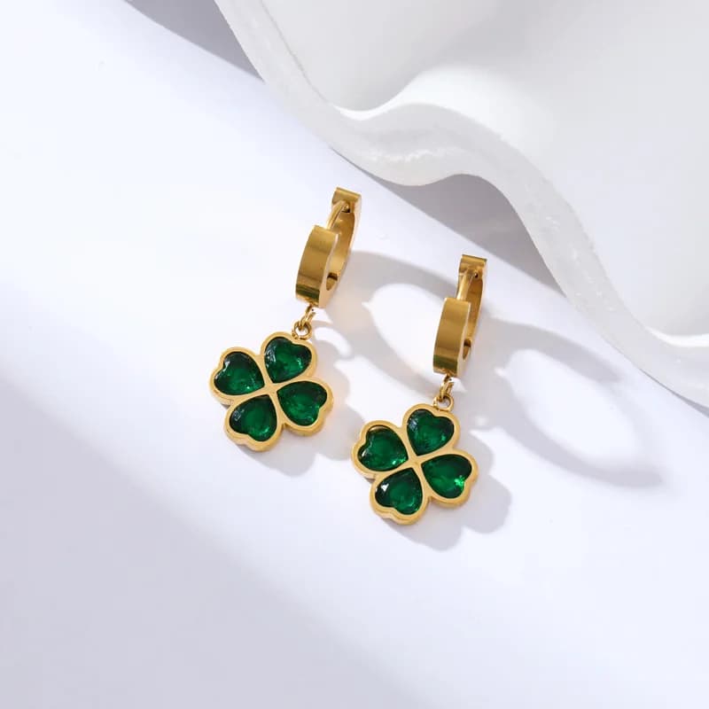 Small Flower Stud Earrings, Gold PVD Plated