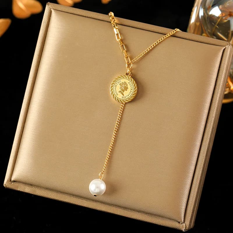 White Zircon Long Pendant Necklace