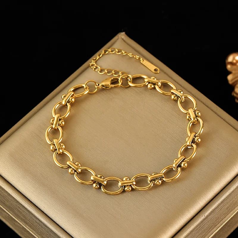 2-Color Chain Necklace and Bracelet Set
