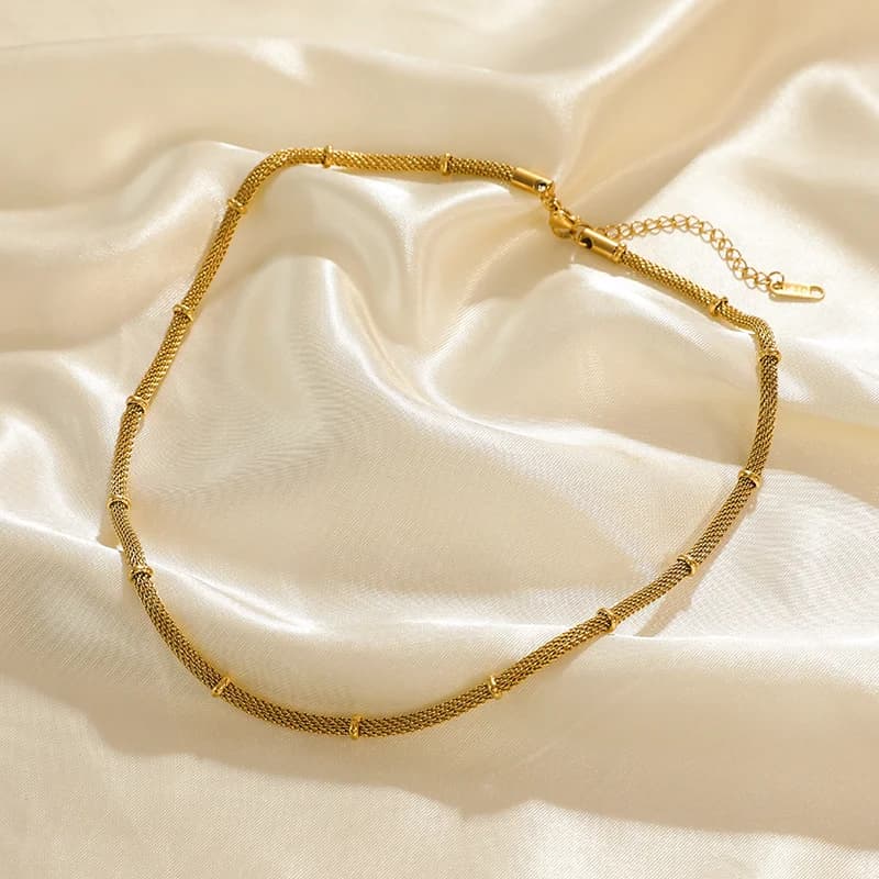 Rostfri länkkedja - choker-halsband
