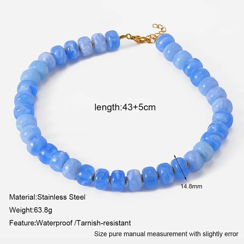 Acrylic Resin Beaded Collar Necklace