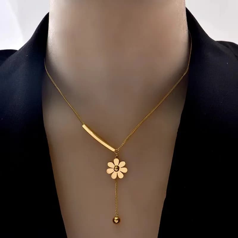 White Zircon Long Pendant Necklace