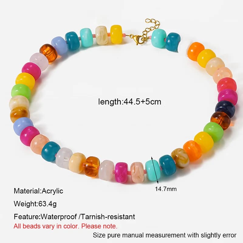 Acrylic Resin Beaded Collar Necklace