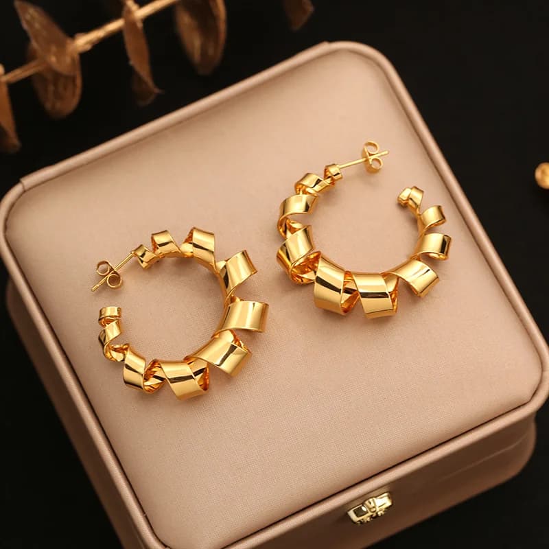 Small Gold Color Stud Earrings